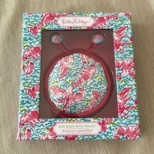 Lilly Pulitzer Lobstah Roll Earbuds with Pouch